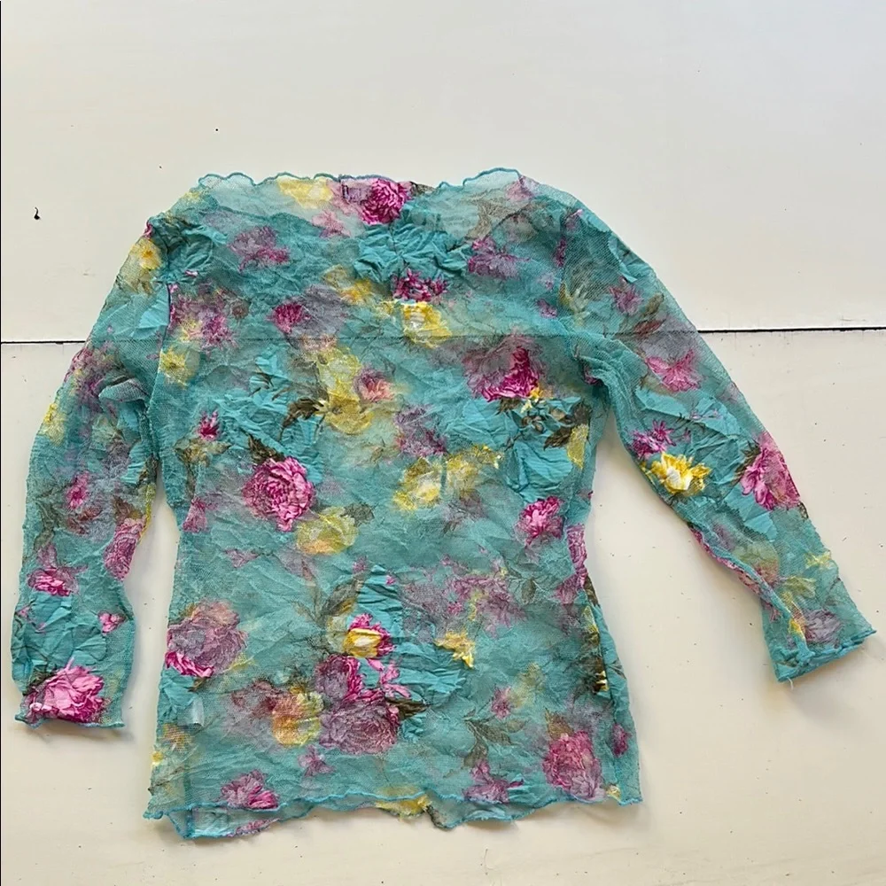 Heart Moon Star Mesh Top in Pink and Blue - Picture 4 of 10
